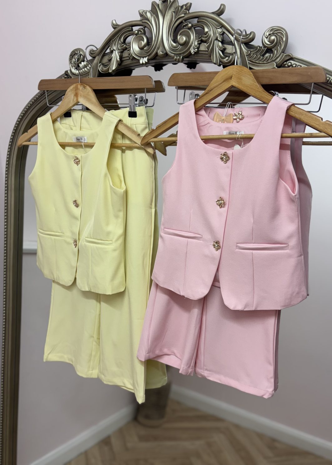 AMARA gold button waistcoat trouser girls co-ord