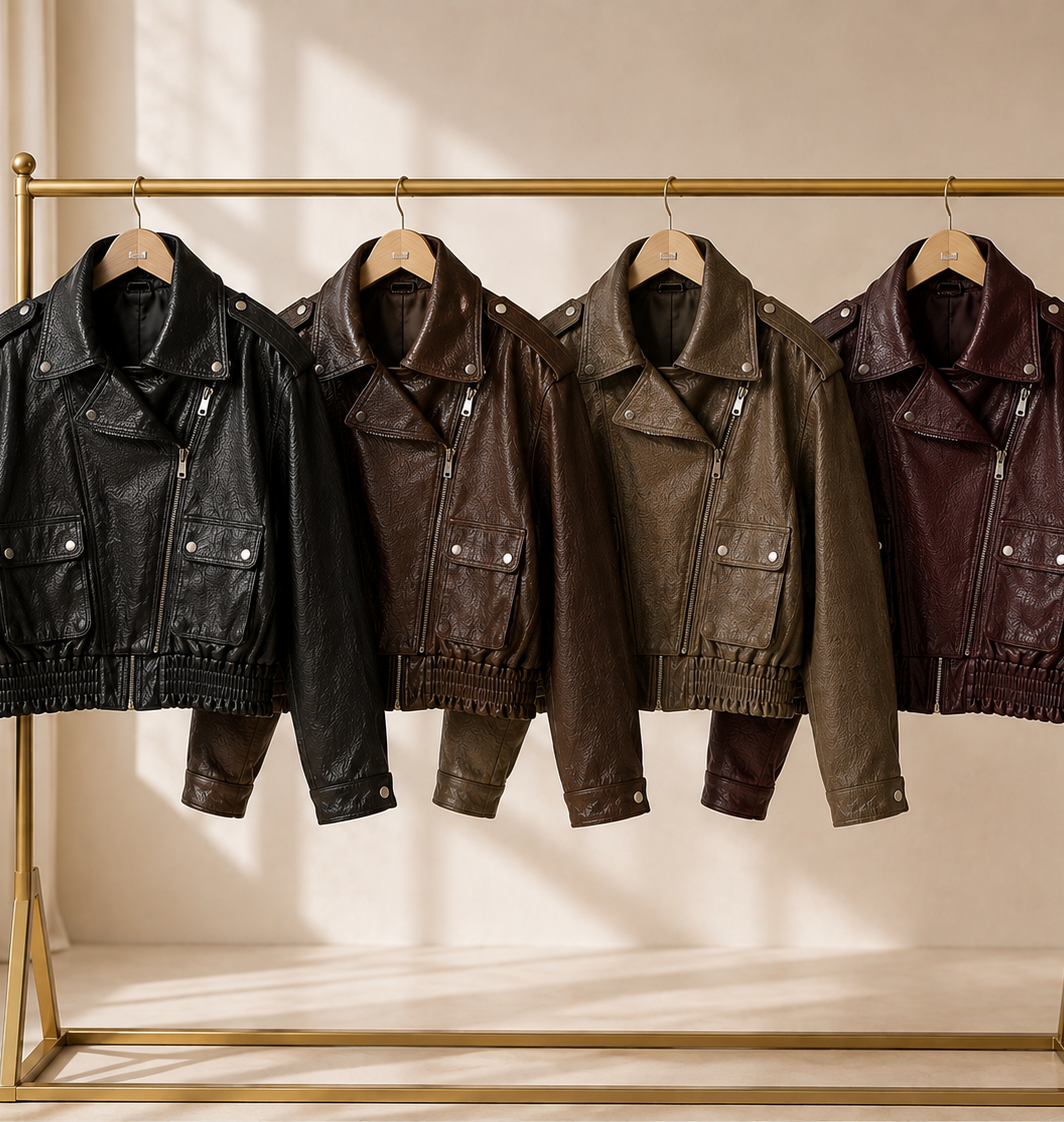 BLAIR croc effect faux leather jacket