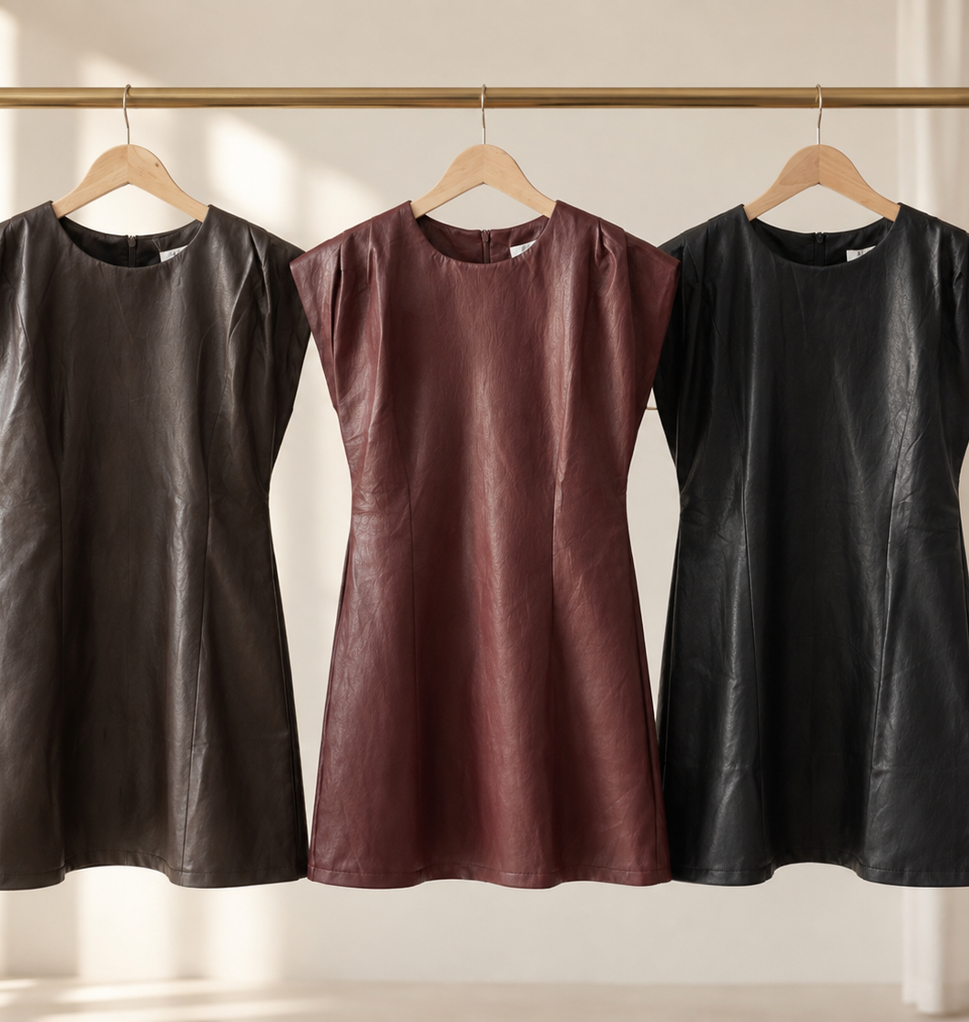 CARMEN faux leather mini dress