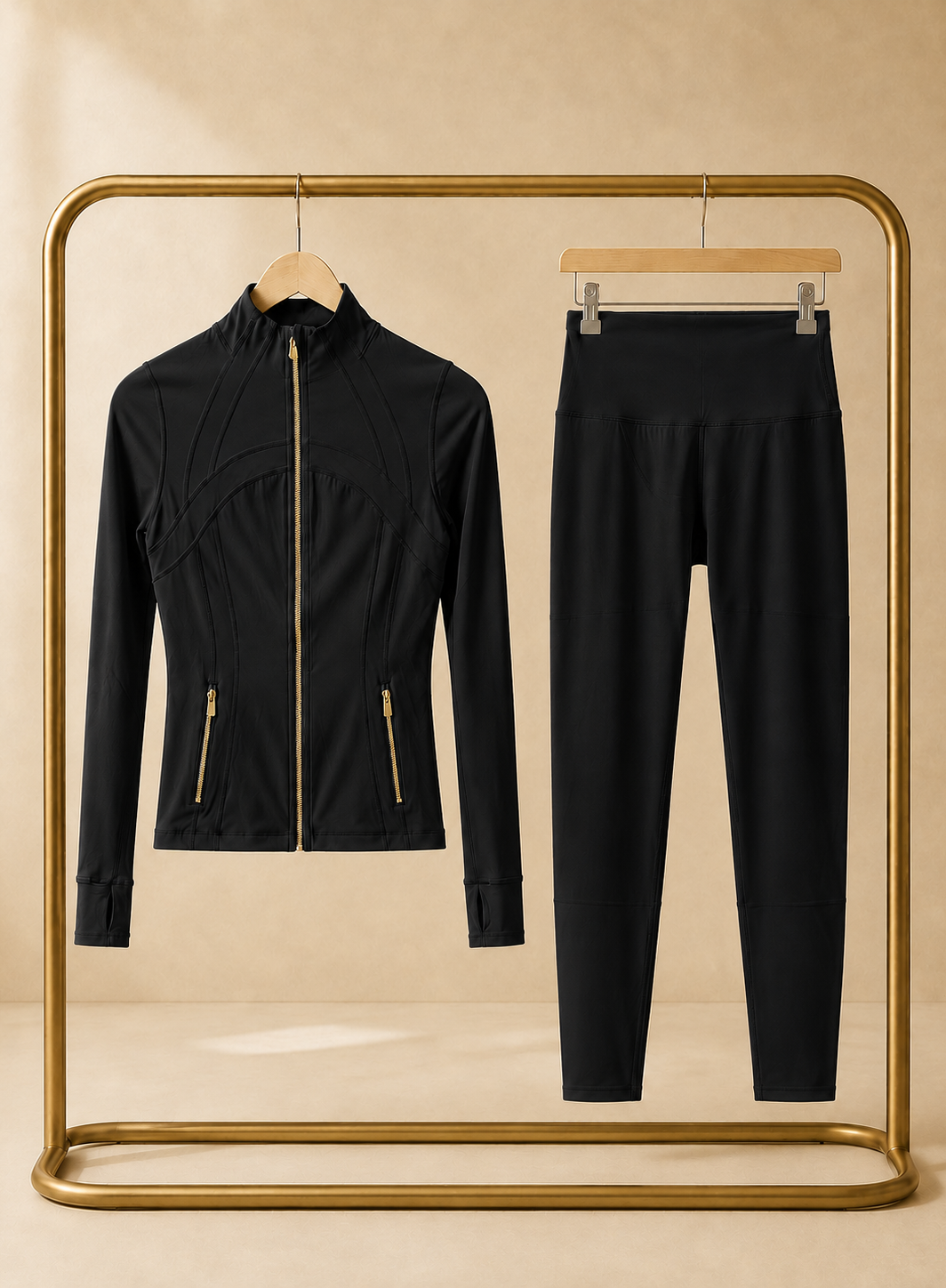 CORALENA black scuplt gym legging set