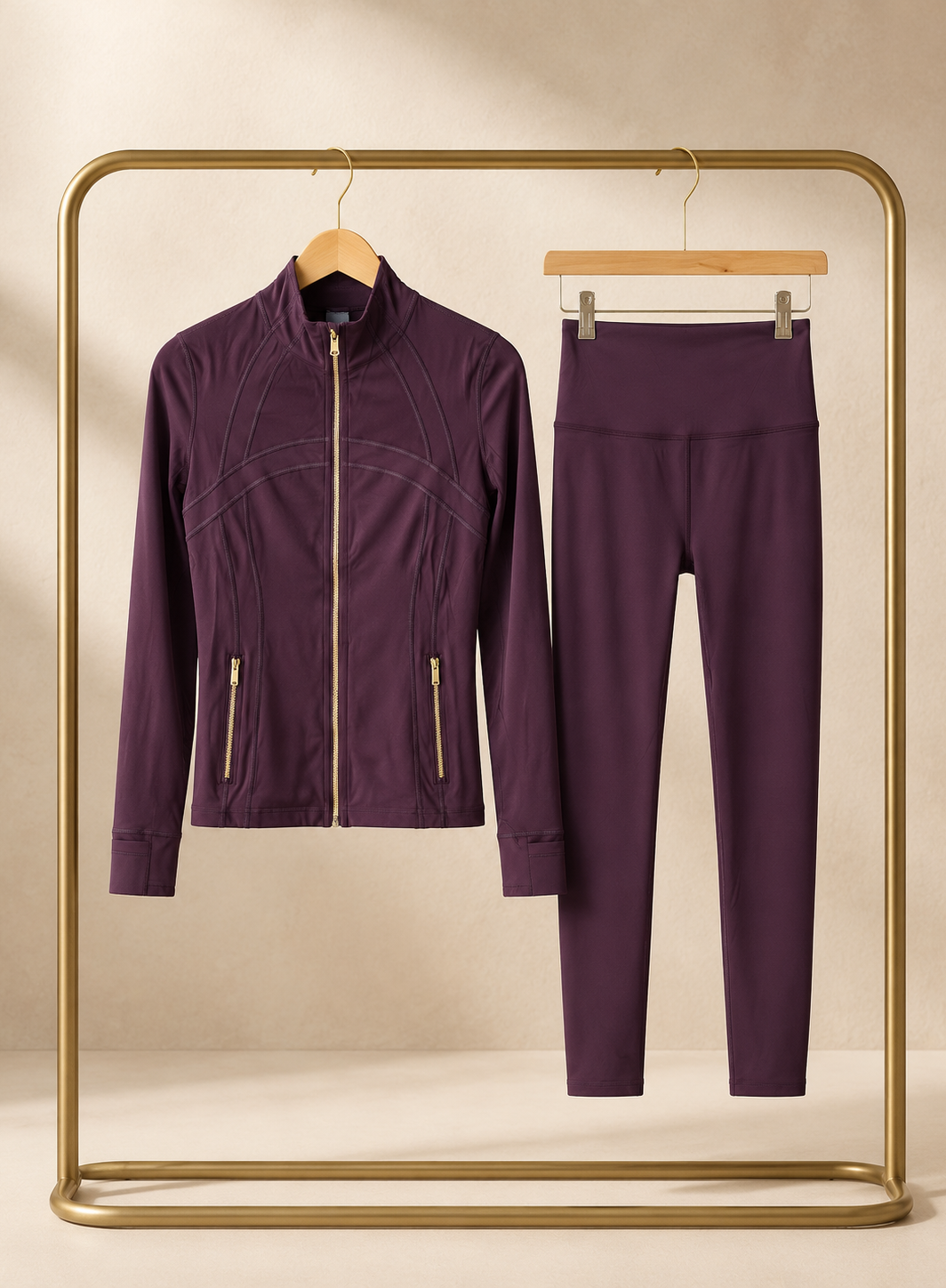CORALENA plum scuplt gym legging set