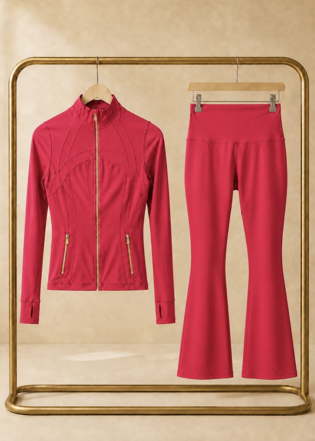 CORALENA red sculpt flared gym set